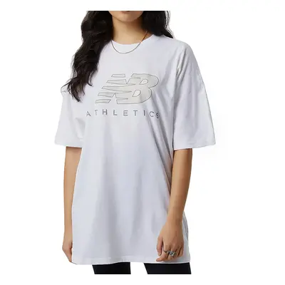 New Balance Athletics Oversized Tee - Donne - Maglietta a maniche corte New Balance - Blanc - WT