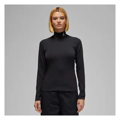 Jordan Flight Wmns Mock Neck Long-Sleeve Top - Donne - Maglietta a maniche corte Jordan - Nero -