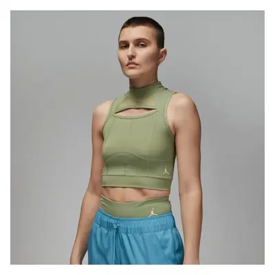 Jordan Sport Wmns Crop Top Oil Green - Donne - Maglietta a maniche corte Jordan - Verde - DZ3234