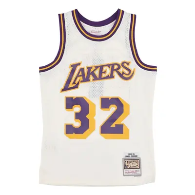 Mitchell & Ness NBA La Lakers Magic Johnson Off White Team Color Swingman Jersey - Uomini - Magl