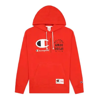 Champion x Stranger Things - Uomini - Hoodie Champion - Rosso - 217780-RS033 - Taglia: