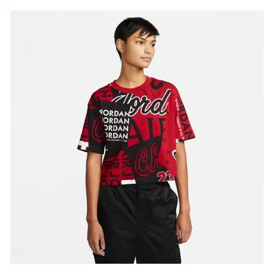 Jordan Heritage All-over Printed Wmns Tee - Donne - Maglietta a maniche corte Jordan - Rosso - D