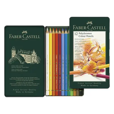 Matite colorate Faber-Castell Polychromos, astuccio metallo - colori