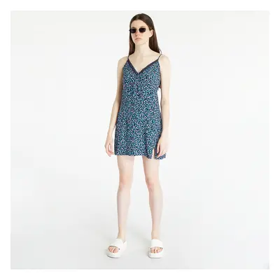 Tommy Jeans Ditsy Floral Print Lace Trim Dress Blue