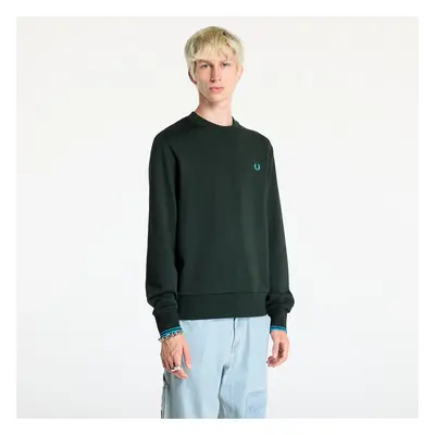 Felpa FRED PERRY Crew Neck Sweatshirt Night Green/ Ocean