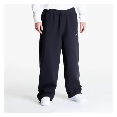 Pantaloni Nike Solo Swoosh Men's Open-Hem Brushed-Back Fleece Pants Black/ White