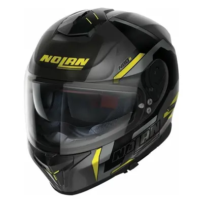 Nolan N80-8 Wanted N-Com Flat Lava Grey Black/Yellow Casco