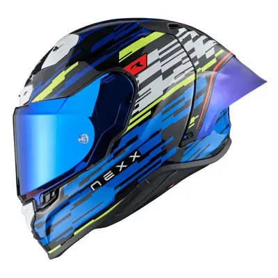 Nexx X.R3R Glitch Racer Blue Neon Casco