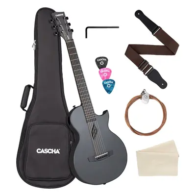 Cascha Carbon Fibre Acoustic Guitar Black Matte Chitarra Acustica