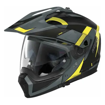 Nolan N70-2 X Skyfall N-Com Slate Grey Yellow/Black Casco