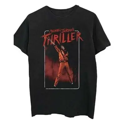 Michael Jackson Maglietta Thriller White Red Suit Unisex Black