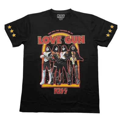 Kiss Maglietta Love Gun Stars Unisex Black