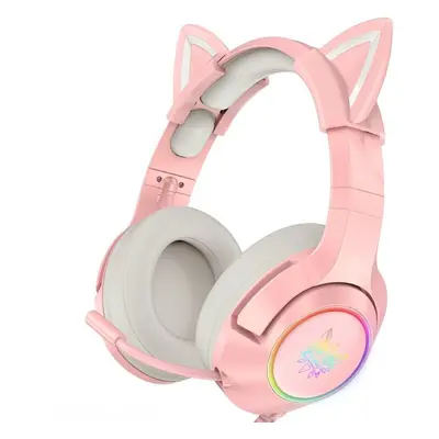 Onikuma K9 RGB Wired Gaming Headset With Cat Ears Rosa Auricolare PC