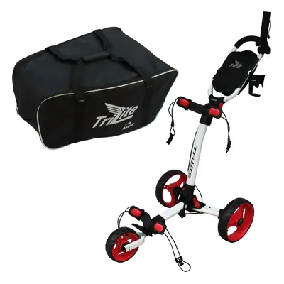 Axglo TriLite 3-Wheel SET White/Red Trolley manuale golf