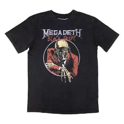 Megadeth Maglietta Black Friday Stone Wash Unisex Charcoal Grey