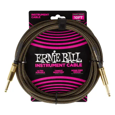 Ernie Ball Braided Instrument Cable Straight/Straight 10ft - Pay Dirt