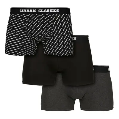 Boxer da uomo URBAN CLASSICS - 3-Pack - branding AOP / nero