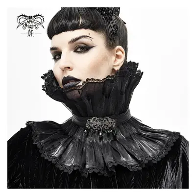 Collare DEVIL FASHION - Fleeting Glance Gothic Pleated High Collar - Nero