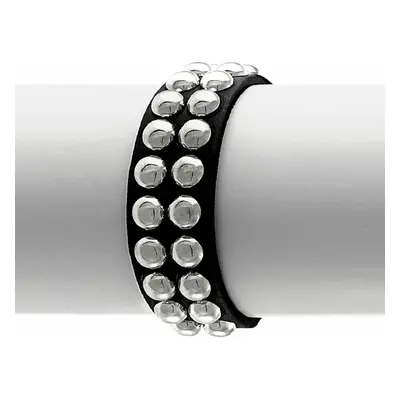 Bracciale NERO SERPENTE CON BORCHIE (2 FILE)