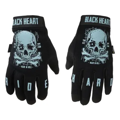 Guanti BLACK HEART - Moto W-TEC Web Skull - NERO