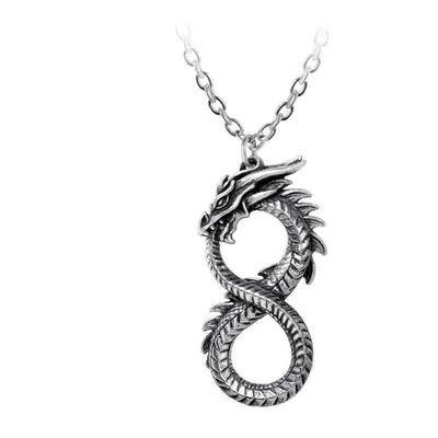 Collana con ciondolo ALCHEMY GOTHIC - Infinity Dragon - Peltro