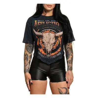 t-shirt hardcore donna - AC MIDWEST RUN - AFFLICTION - AW26353-BKLV