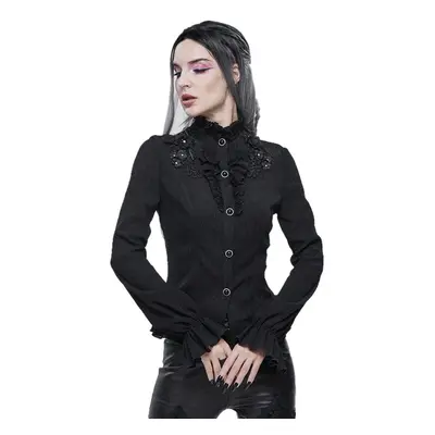 T-shirt gotica e punk donna - 3D appliqued shoulder gothic - DEVIL FASHION - SHT07601