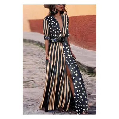 Vestito Maxi Elegante Con Stampo Mori