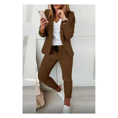 Completo Pantalone E Blazer Elegante Estrena, Marrone