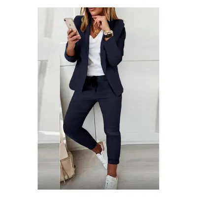 Completo Pantalone E Blazer Elegante Estrena, Blu Scuro