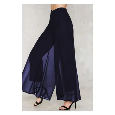 Pantaloni Lunghi Eleganti Veronna, Blu Scuro