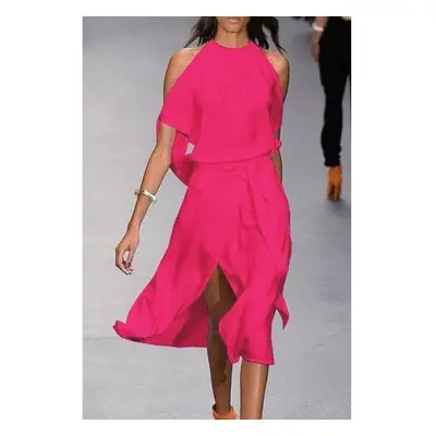 Elegante Abito Midi Con Cut-Out Thiena, Fucsia