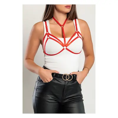 Cintura A Bretella - Reggiseno Con Spalline Elastiche, Art2302, Rosso