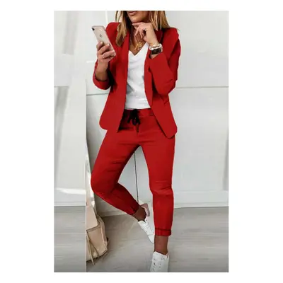 Completo Pantalone E Blazer Elegante Estrena, Rosso