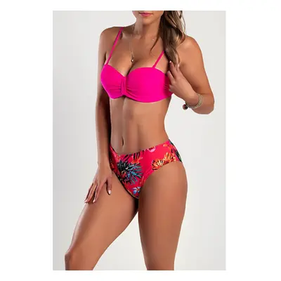 Costume Due Pezzi Con Reggiseno Imbottito, Fucsia