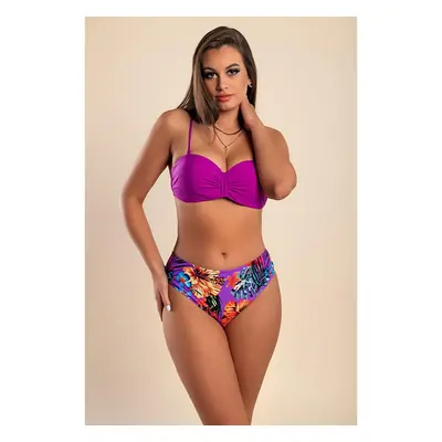 Costume Due Pezzi Con Reggiseno Imbottito, Viola