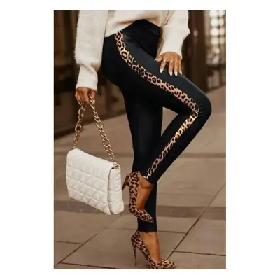 Leggings Eleganti In Ecopelle Margaretta, Leopardati