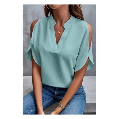 Blusa Elegante Ampia Con Scollo A "V", Menta