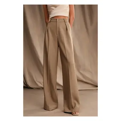 Pantaloni Eleganti A Vita Alta, Beige