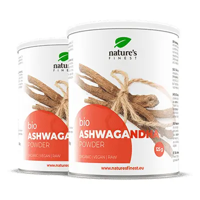 Ashwagandha in polvere Bio | 1+1 Gratis | 100% Biologico | Riduzione dello stress | Anti-Aging |