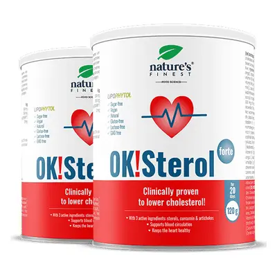 OK!Sterol Forte 1+1 | Clinicamente provato | Abbassa il colesterolo cattivo | Formula | Normaliz