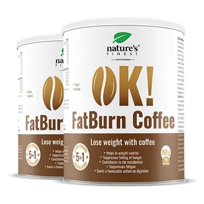 OK! FatBurn Coffee | 1+1 Gratis | Caffè brucia grassi | Perdita di peso istantanea | L-Carnitina