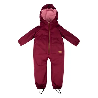 Monkey Mum® Tuta invernale in softshell con pelliccia per bambini - Cappuccetto bordeaux - tagli