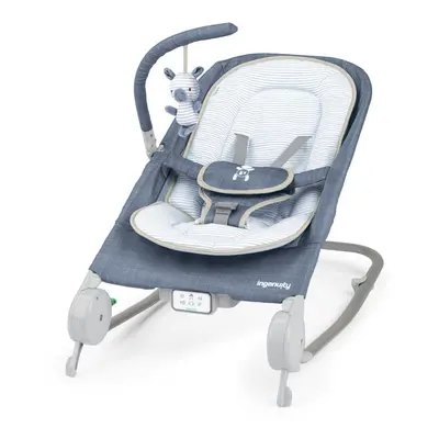 INGENUITY Poltrona massaggiante vibrante con melodia Happy Belly™ Rock-to-Bounce - Chambray 0m+ 