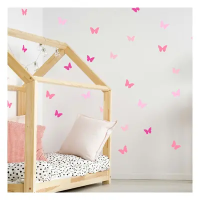 Papillon in design rosa - adesivi murali per ragazze