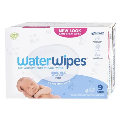 9x WATERWIPES Salviette umidificate senza plastica pz (540 pz)