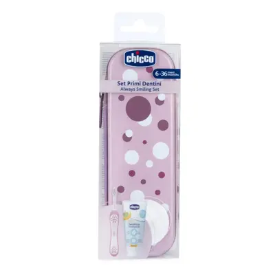 CHICCO Set spazzolino e dentifricio in astuccio Sempre sorridente - lilla, 6m+