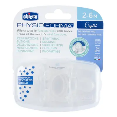 Ciuccio CHICCO Physio Luxe interamente in silicone 2-6m cristallo pz