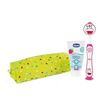 CHICCO Set spazzolino e dentifricio in astuccio - Hippo, anni+