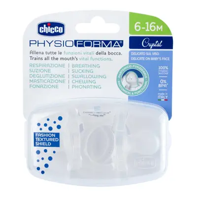 CHICCO Ciuccio Physio Luxe silicone pieno 6-12m cristallo pz